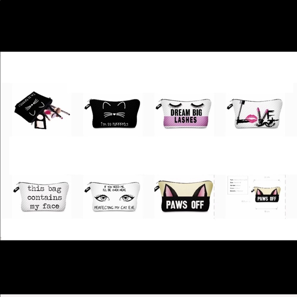 NEW Trio of 3 Cute Make-up Bags Purrrfect Pouches - Picture 6 of 8